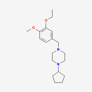 molecular formula C19H30N2O2 B5833347 1-cyclopentyl-4-(3-ethoxy-4-methoxybenzyl)piperazine 