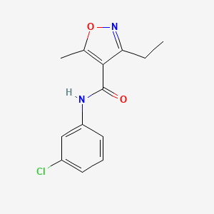 molecular formula C13H13ClN2O2 B5833375 N-(3-chlorophenyl)-3-ethyl-5-methyl-4-isoxazolecarboxamide 