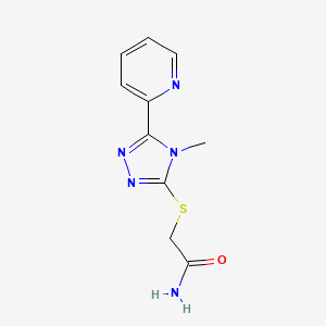 molecular formula C10H11N5OS B5833381 2-{[4-methyl-5-(2-pyridinyl)-4H-1,2,4-triazol-3-yl]thio}acetamide 
