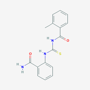 molecular formula C16H15N3O2S B5833414 N-[(2-carbamoylphenyl)carbamothioyl]-2-methylbenzamide 