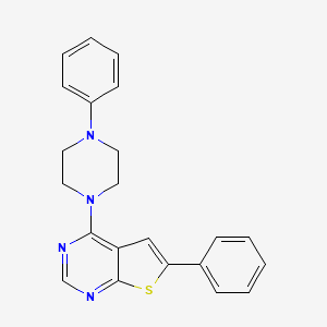molecular formula C22H20N4S B5833419 6-phenyl-4-(4-phenyl-1-piperazinyl)thieno[2,3-d]pyrimidine 