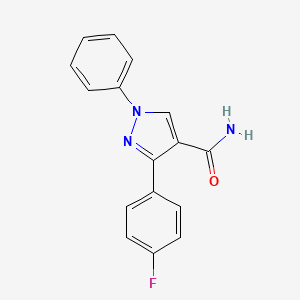 molecular formula C16H12FN3O B5833439 3-(4-fluorophenyl)-1-phenyl-1H-pyrazole-4-carboxamide 