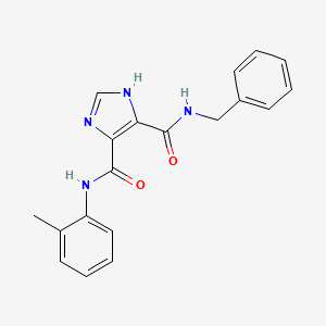 molecular formula C19H18N4O2 B5833452 N~5~-benzyl-N~4~-(2-methylphenyl)-1H-imidazole-4,5-dicarboxamide 