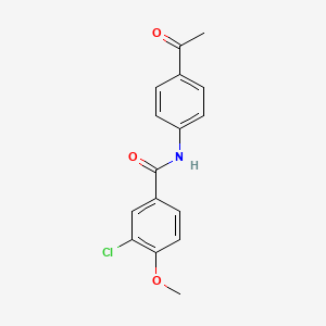 molecular formula C16H14ClNO3 B5833455 N-(4-acetylphenyl)-3-chloro-4-methoxybenzamide 