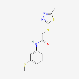 molecular formula C12H13N3OS3 B5833492 2-[(5-methyl-1,3,4-thiadiazol-2-yl)thio]-N-[3-(methylthio)phenyl]acetamide 