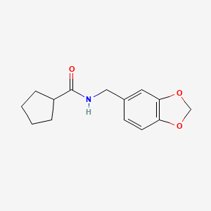 molecular formula C14H17NO3 B5833512 N-(1,3-benzodioxol-5-ylmethyl)cyclopentanecarboxamide 