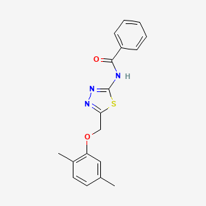molecular formula C18H17N3O2S B5833533 N-{5-[(2,5-dimethylphenoxy)methyl]-1,3,4-thiadiazol-2-yl}benzamide 