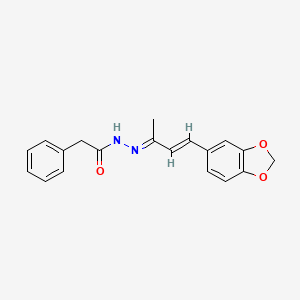 molecular formula C19H18N2O3 B5833555 N'-[3-(1,3-benzodioxol-5-yl)-1-methyl-2-propen-1-ylidene]-2-phenylacetohydrazide 