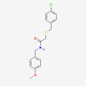 molecular formula C17H18ClNO2S B5833633 2-[(4-chlorobenzyl)thio]-N-(4-methoxybenzyl)acetamide 