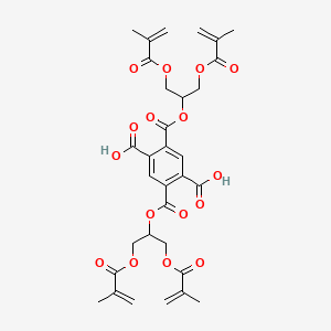 molecular formula C32H34O16 B583365 1,2,4,5-苯四甲酸，1,4-双[2-[(2-甲基-1-氧代-2-丙烯-1-基)氧基]-1-[[(2-甲基-1-氧代-2-丙烯-1-基)氧基]甲基]乙基]酯 CAS No. 148019-46-9