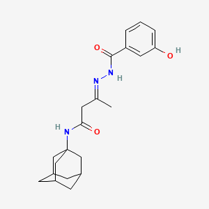 molecular formula C21H27N3O3 B5833654 N-1-adamantyl-3-[(3-hydroxybenzoyl)hydrazono]butanamide 