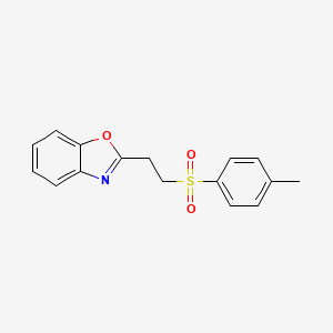molecular formula C16H15NO3S B5833679 2-{2-[(4-methylphenyl)sulfonyl]ethyl}-1,3-benzoxazole 