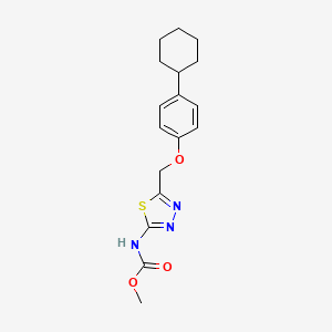 molecular formula C17H21N3O3S B5833700 methyl {5-[(4-cyclohexylphenoxy)methyl]-1,3,4-thiadiazol-2-yl}carbamate 