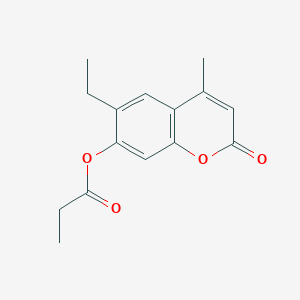 molecular formula C15H16O4 B5833729 6-ethyl-4-methyl-2-oxo-2H-chromen-7-yl propionate 