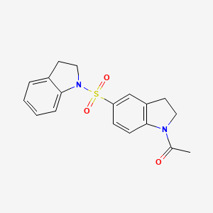 molecular formula C18H18N2O3S B5833734 1-acetyl-5-(2,3-dihydro-1H-indol-1-ylsulfonyl)indoline 