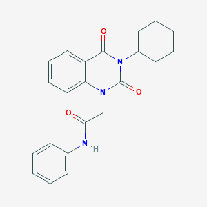 molecular formula C23H25N3O3 B5833760 2-(3-cyclohexyl-2,4-dioxo-3,4-dihydro-1(2H)-quinazolinyl)-N-(2-methylphenyl)acetamide 