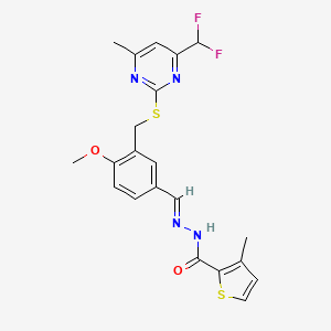 molecular formula C21H20F2N4O2S2 B5833762 N'-[3-({[4-(difluoromethyl)-6-methyl-2-pyrimidinyl]thio}methyl)-4-methoxybenzylidene]-3-methyl-2-thiophenecarbohydrazide 