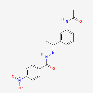 molecular formula C17H16N4O4 B5833770 N-{3-[N-(4-nitrobenzoyl)ethanehydrazonoyl]phenyl}acetamide 