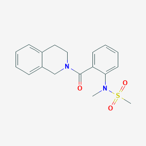 molecular formula C18H20N2O3S B5833792 N-[2-(3,4-dihydro-2(1H)-isoquinolinylcarbonyl)phenyl]-N-methylmethanesulfonamide 