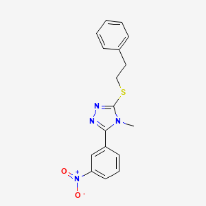 molecular formula C17H16N4O2S B5833816 4-methyl-3-(3-nitrophenyl)-5-[(2-phenylethyl)thio]-4H-1,2,4-triazole 