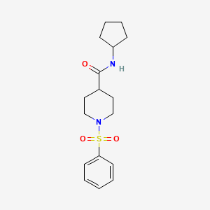 molecular formula C17H24N2O3S B5833821 N-cyclopentyl-1-(phenylsulfonyl)-4-piperidinecarboxamide 