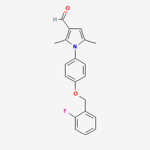 molecular formula C20H18FNO2 B5833955 1-{4-[(2-fluorobenzyl)oxy]phenyl}-2,5-dimethyl-1H-pyrrole-3-carbaldehyde 