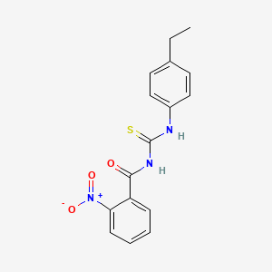 molecular formula C16H15N3O3S B5834001 N-{[(4-ethylphenyl)amino]carbonothioyl}-2-nitrobenzamide 