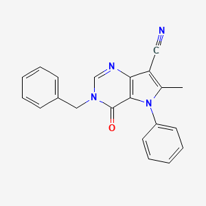 molecular formula C21H16N4O B5834068 3-benzyl-6-methyl-4-oxo-5-phenyl-4,5-dihydro-3H-pyrrolo[3,2-d]pyrimidine-7-carbonitrile 