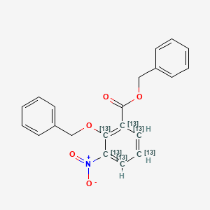 molecular formula C21H17NO5 B583410 2-Benzyloxy-3-nitro-benzoic Acid-13C6 Benzyl Ester CAS No. 1330265-54-7