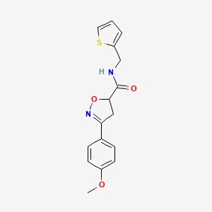 molecular formula C16H16N2O3S B5834140 3-(4-methoxyphenyl)-N-(2-thienylmethyl)-4,5-dihydro-5-isoxazolecarboxamide 