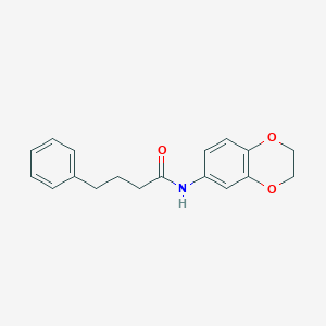 molecular formula C18H19NO3 B5834162 N-(2,3-dihydro-1,4-benzodioxin-6-yl)-4-phenylbutanamide 