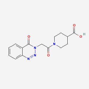 molecular formula C15H16N4O4 B5834218 1-[(4-oxo-1,2,3-benzotriazin-3(4H)-yl)acetyl]-4-piperidinecarboxylic acid 