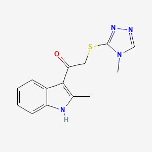 molecular formula C14H14N4OS B5834224 1-(2-methyl-1H-indol-3-yl)-2-[(4-methyl-4H-1,2,4-triazol-3-yl)thio]ethanone 