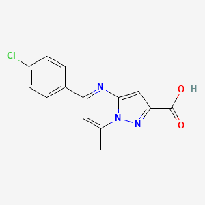 molecular formula C14H10ClN3O2 B5834232 5-(4-chlorophenyl)-7-methylpyrazolo[1,5-a]pyrimidine-2-carboxylic acid 