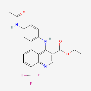 molecular formula C21H18F3N3O3 B5834247 ethyl 4-{[4-(acetylamino)phenyl]amino}-8-(trifluoromethyl)-3-quinolinecarboxylate 