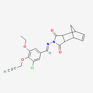 4-{[3-chloro-5-ethoxy-4-(2-propyn-1-yloxy)benzylidene]amino}-4-azatricyclo[5.2.1.0~2,6~]dec-8-ene-3,5-dione