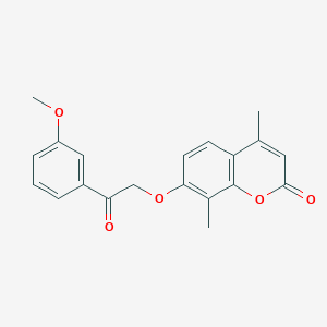molecular formula C20H18O5 B5834270 7-[2-(3-methoxyphenyl)-2-oxoethoxy]-4,8-dimethyl-2H-chromen-2-one 