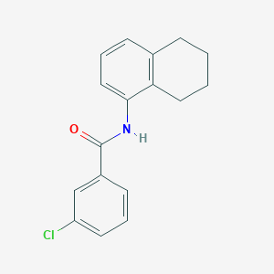 molecular formula C17H16ClNO B5834283 3-chloro-N-(5,6,7,8-tetrahydro-1-naphthalenyl)benzamide 