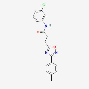 molecular formula C18H16ClN3O2 B5834321 N-(3-chlorophenyl)-3-[3-(4-methylphenyl)-1,2,4-oxadiazol-5-yl]propanamide 