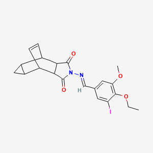 4-[(4-ethoxy-3-iodo-5-methoxybenzylidene)amino]-4-azatetracyclo[5.3.2.0~2,6~.0~8,10~]dodec-11-ene-3,5-dione