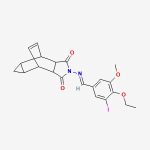 molecular formula C21H21IN2O4 B5834347 4-[(4-ethoxy-3-iodo-5-methoxybenzylidene)amino]-4-azatetracyclo[5.3.2.0~2,6~.0~8,10~]dodec-11-ene-3,5-dione 