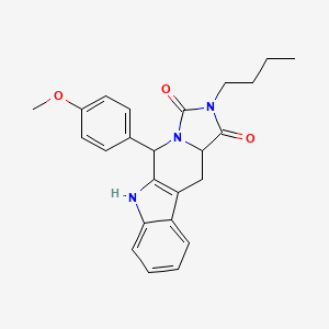 molecular formula C24H25N3O3 B5834363 2-butyl-5-(4-methoxyphenyl)-5,6,11,11a-tetrahydro-1H-imidazo[1',5':1,6]pyrido[3,4-b]indole-1,3(2H)-dione 