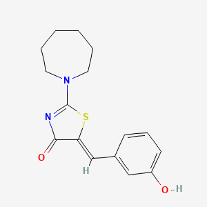 molecular formula C16H18N2O2S B5834395 2-(1-azepanyl)-5-(3-hydroxybenzylidene)-1,3-thiazol-4(5H)-one 