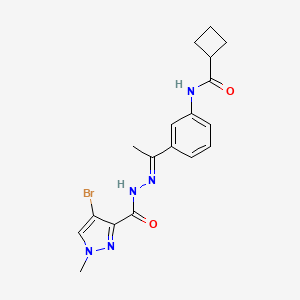 N-(3-{N-[(4-bromo-1-methyl-1H-pyrazol-3-yl)carbonyl]ethanehydrazonoyl}phenyl)cyclobutanecarboxamide