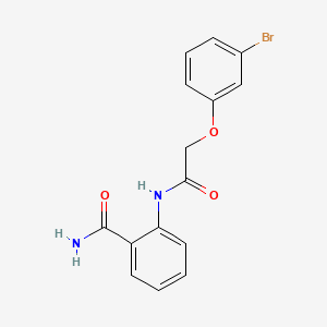 molecular formula C15H13BrN2O3 B5834481 2-{[(3-bromophenoxy)acetyl]amino}benzamide 