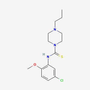molecular formula C15H22ClN3OS B5834492 N-(5-chloro-2-methoxyphenyl)-4-propyl-1-piperazinecarbothioamide 