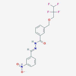 molecular formula C18H15F4N3O4 B5834544 N'-(3-nitrobenzylidene)-3-[(2,2,3,3-tetrafluoropropoxy)methyl]benzohydrazide 