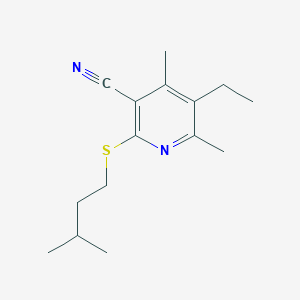 molecular formula C15H22N2S B5834547 5-ethyl-4,6-dimethyl-2-[(3-methylbutyl)thio]nicotinonitrile 