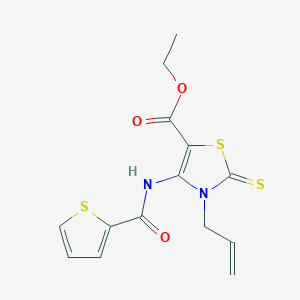 ethyl 3-allyl-4-[(2-thienylcarbonyl)amino]-2-thioxo-2,3-dihydro-1,3-thiazole-5-carboxylate