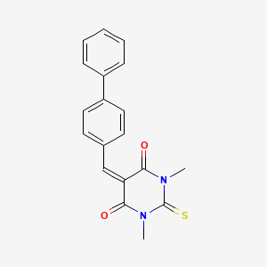 molecular formula C19H16N2O2S B5834605 5-(4-biphenylylmethylene)-1,3-dimethyl-2-thioxodihydro-4,6(1H,5H)-pyrimidinedione 